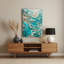 "Abstract Florals 100", art mural en métal bleu