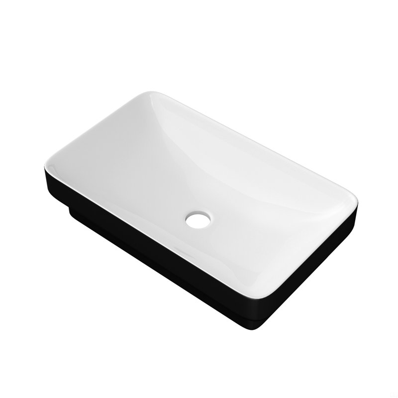 Lavabo de salle de bain semi-encastré en céramique 19 "X12"