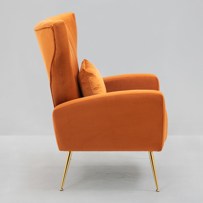 Mahith Velvet Armchair, Orange