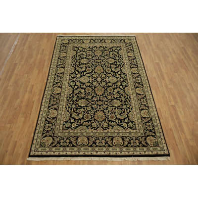 Timeless Black Agra Oriental Area Rug 6x9