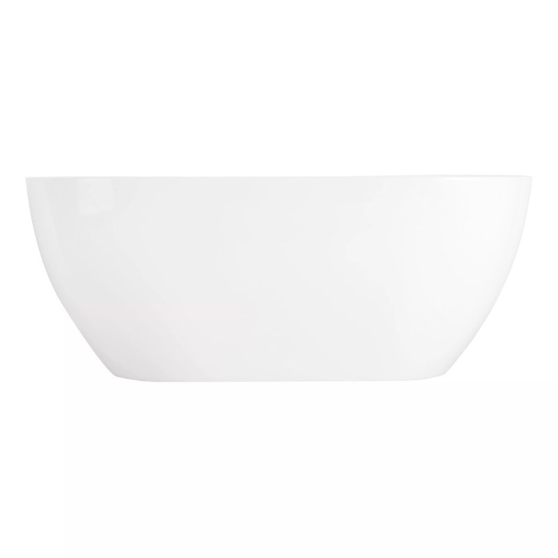 Hibiscus Oval Acrylic Soaking Freestanding Tub with Integrated Drain, Overflow and Tap Deck