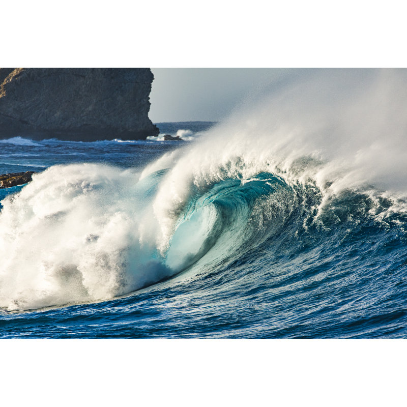 Powerful Blue Wave - Wrapped Canvas Print, 81cm H x 122cm W
