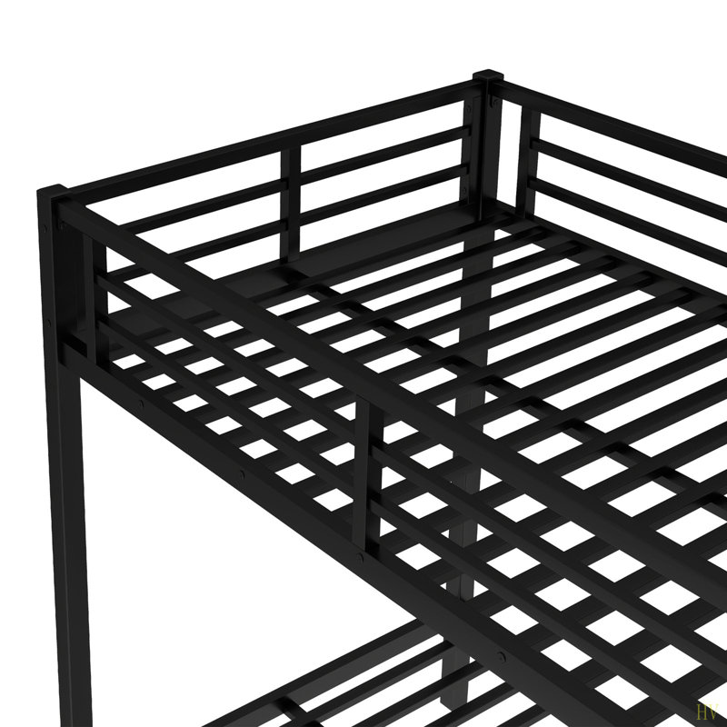 Twin XL Over Twin XL Metal Bunk Bed With Twin Size Trundle, Twin XL