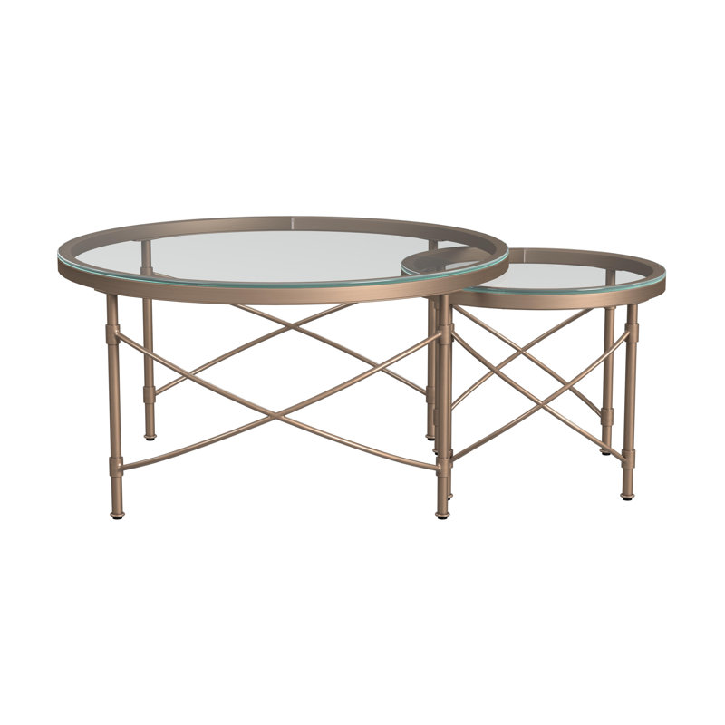 Post Up Glass Top Nesting Coffee Table