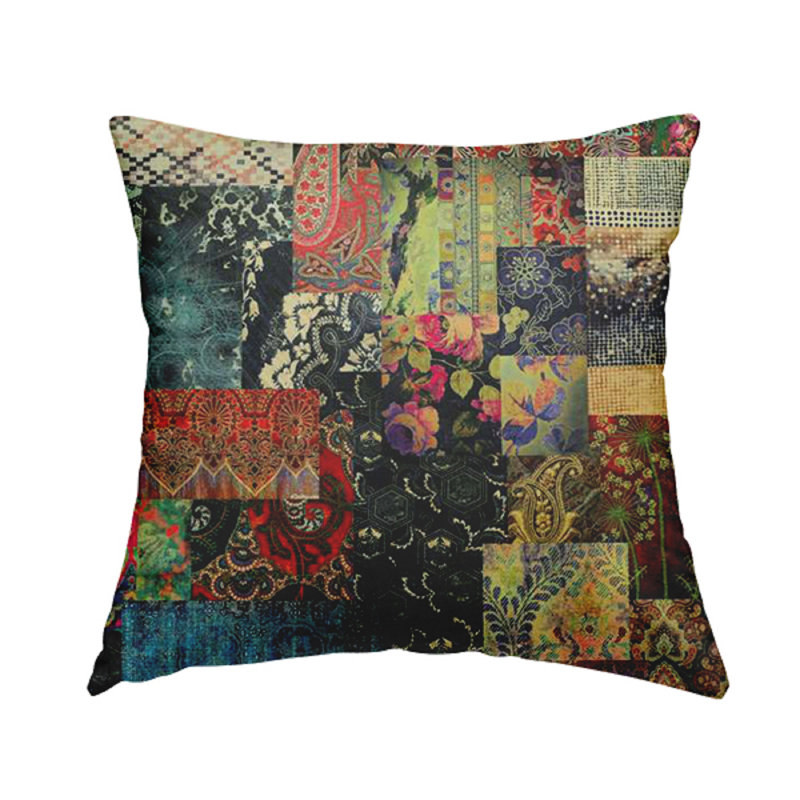 Darrin Patchwork Square Cushion, 43cm H x 43cm W x 5cm D