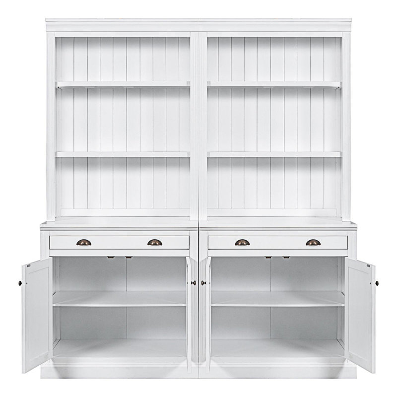 Modern Bookshelf, Freestanding Storage Bookcase With LED Lighting And Drawers