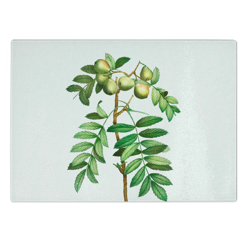 Tempered Glass Sorb Apple Tree by Pierre-Joseph Redoute Chopping Board, 39 cm W x 28.5 cm L