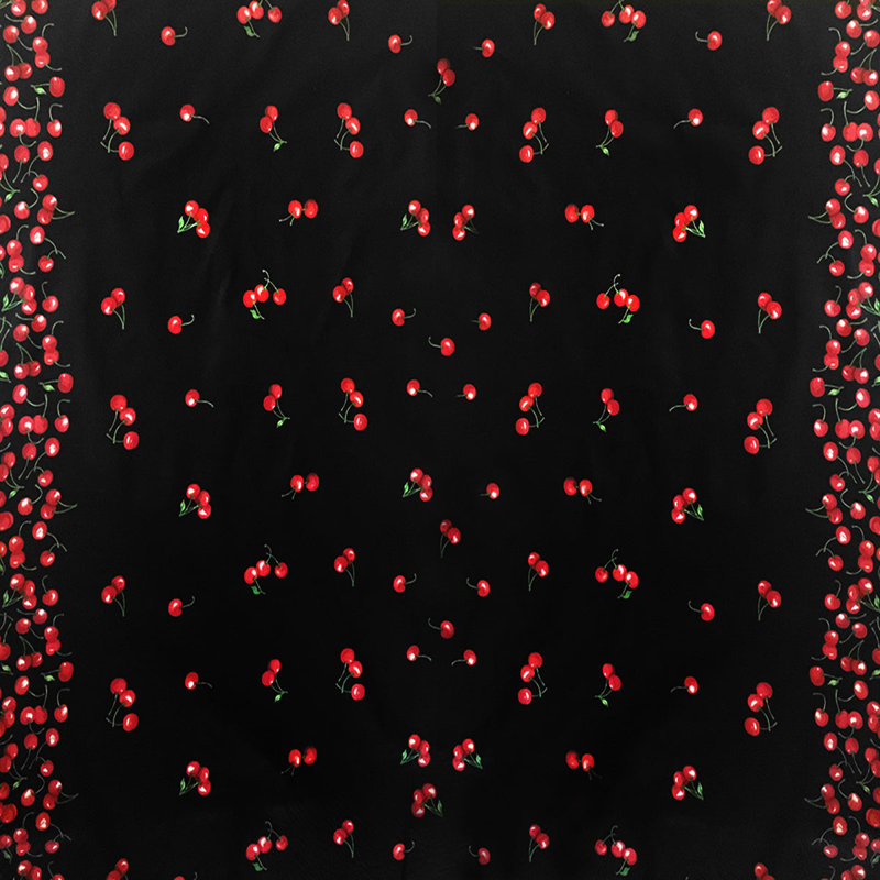 Cherries Border Print Tablecloths, 58" Square