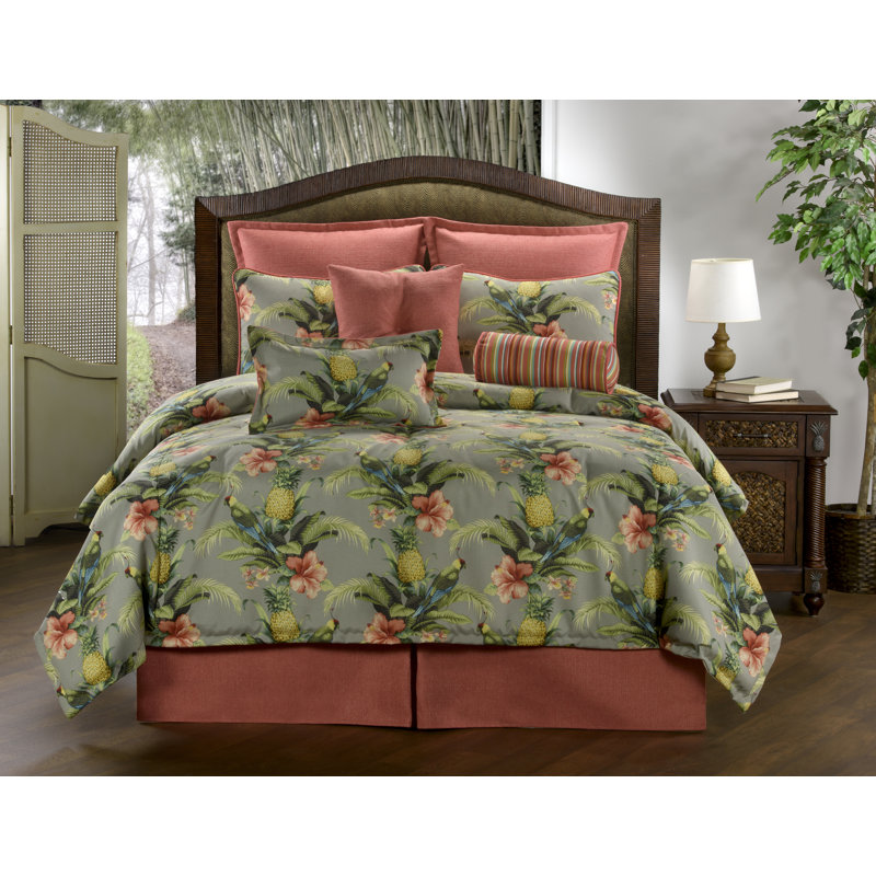  Parrots Comforter set with bedskirt or mini Duvet set, King Duvet Cover + 2 Standard Shams
