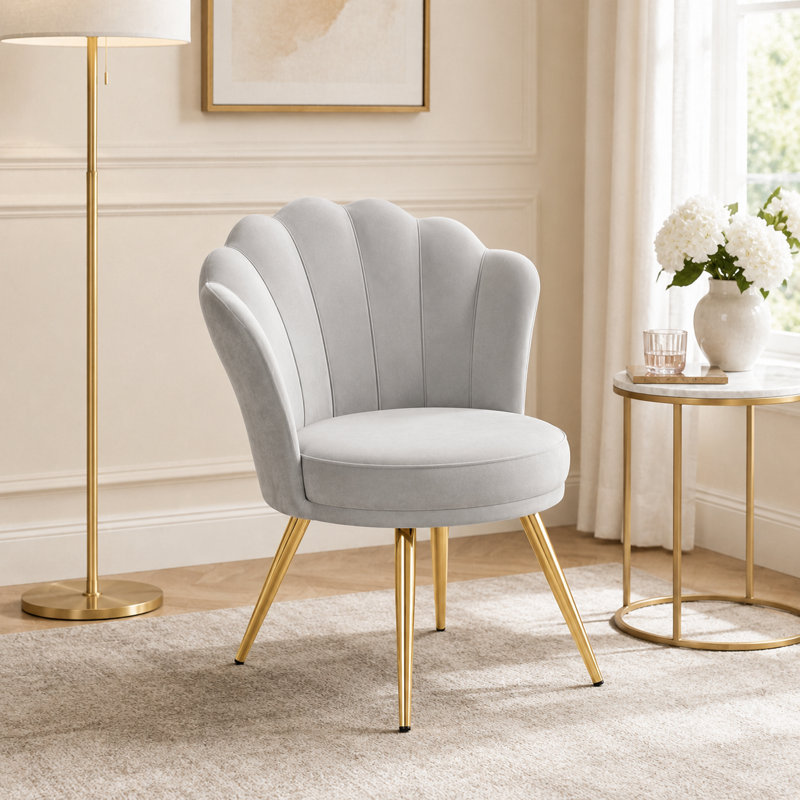 Velvet Accent Chair, Grey