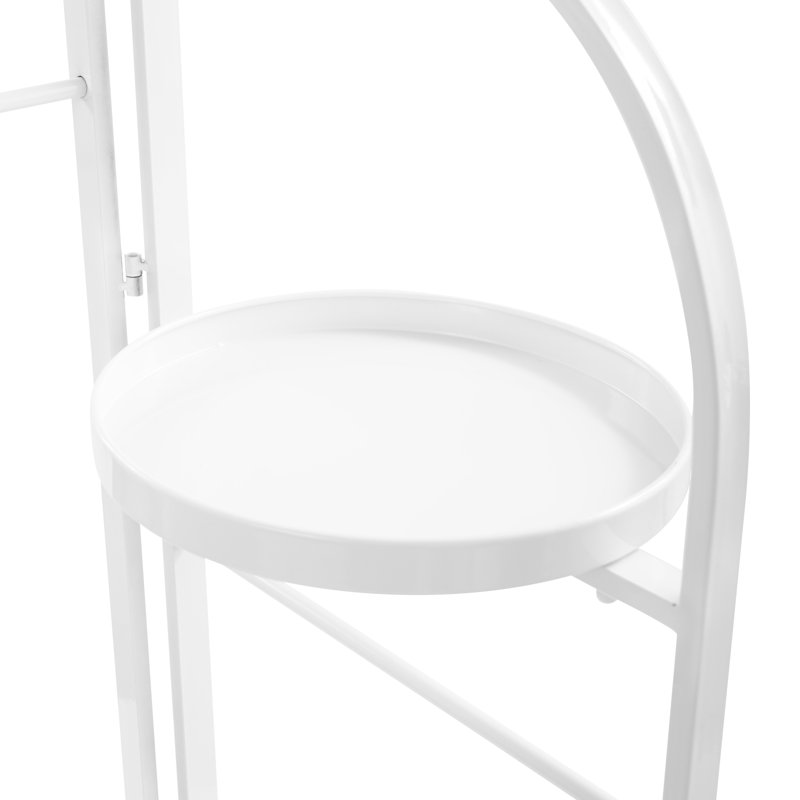 Foldable Freestanding Clothes Display Garment Rack For Clothes, Skirts, Scarves, White