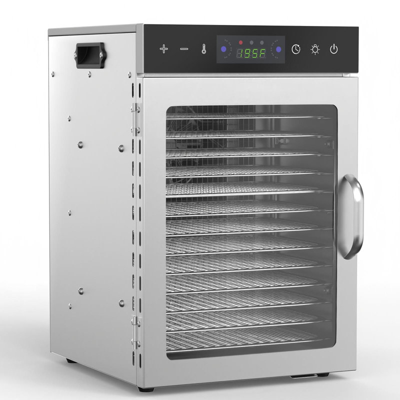 Déshydrateur d'aliments 14 plateaux avec plateaux en acier inoxydable, double flux d'air à 360 °, contrôle numérique de la température et minuterie 24H, déshydrateur électrique silencieux pour les fruits secs, les légumes, les herbes et les friandises pour animaux de compagnie
