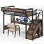 Lit mezzanine en métal avec bureau intégré ApexLoft-133602321-133602324