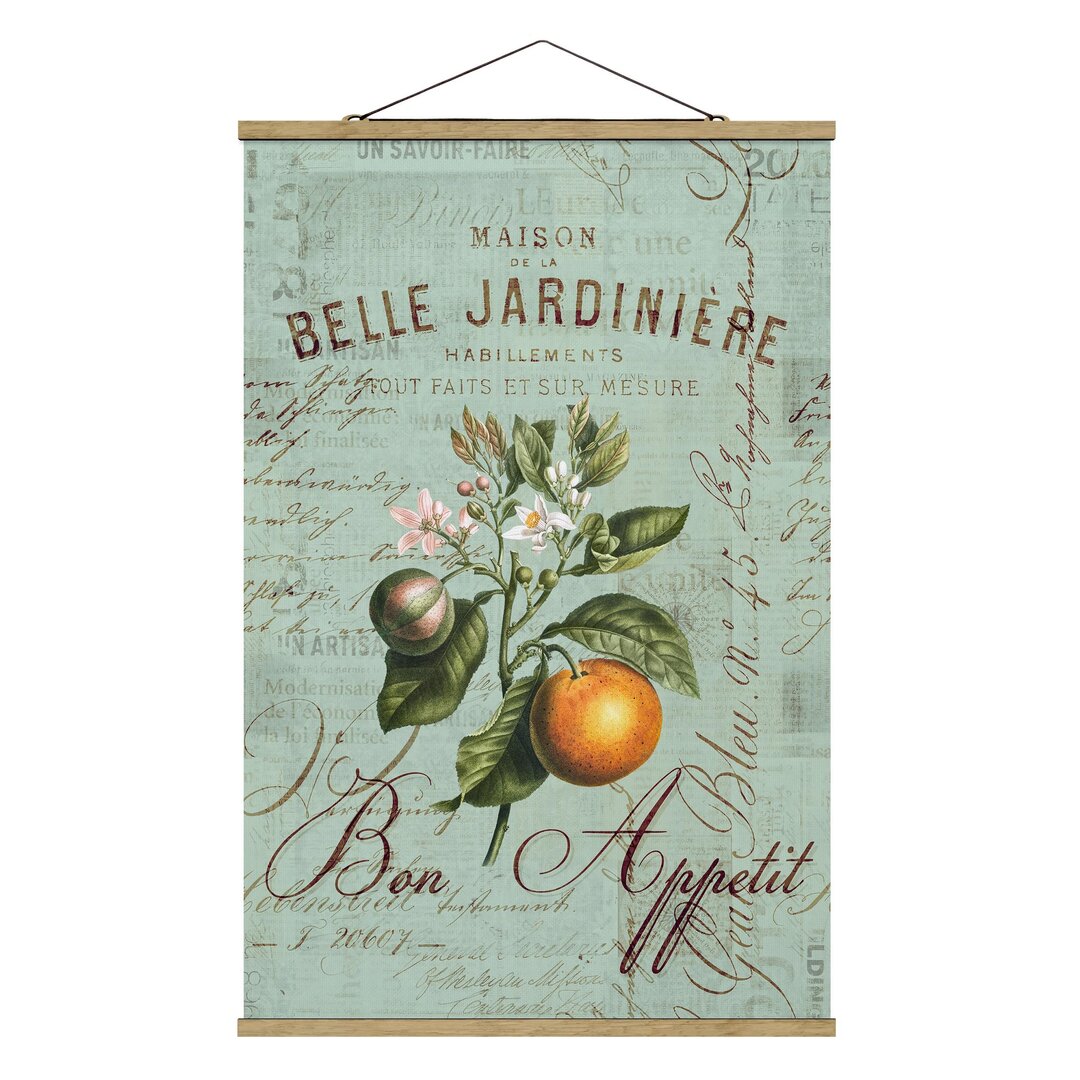 Stoffbild Mit Posterleisten - Shabby Elegance Collage - Orange - Hochformat 3:2