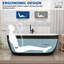 Baignoire de trempage autoportante en acrylique de couleur 59 po. X 28 po. Surface à texture de losange avec bonde chromée et conception antidérapante. Certifié cUPC pour les salles de bain de luxe modernes.-90948246