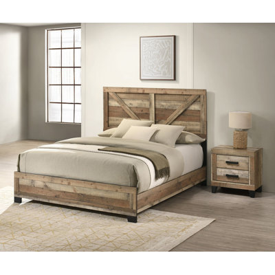 2 Piece Bedroom Set in Weathered Brown Pine by Gracie Oaks