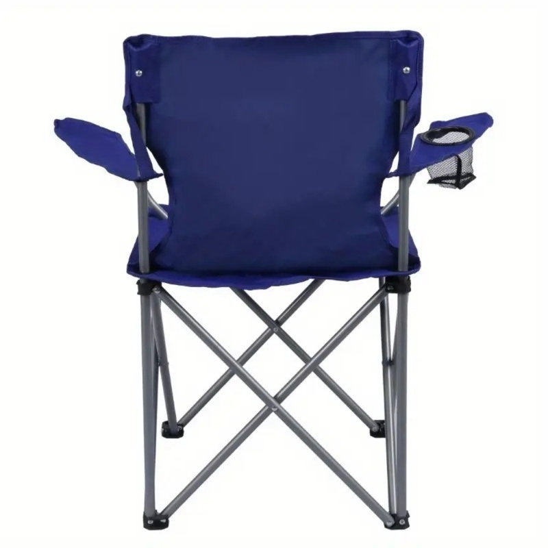 2 Pack Basic Quad Folding Camp Chair With Cup Holder Orchid Plum Adult, Royal Blue