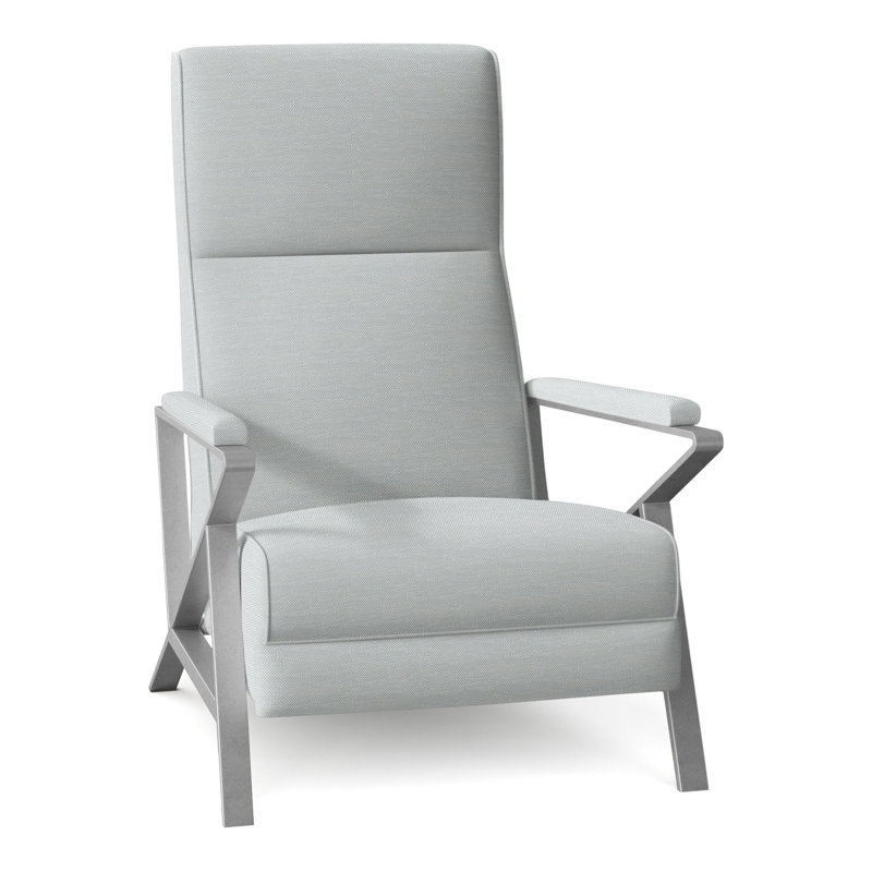 Infinity Recliner, Brushed Nickel, Perigold Tres Chic Ice Blue