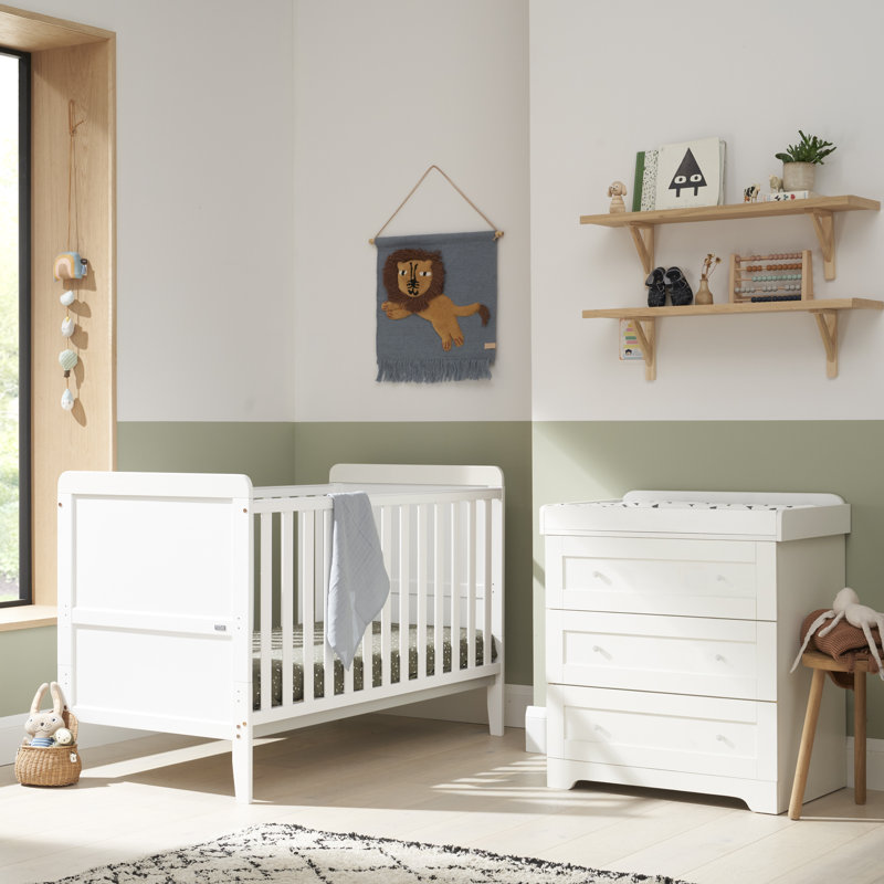 Rio Cot Bed 3-Piece Nursery Furniture Set, White