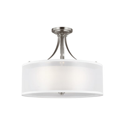 Plafonnier semi-encastré à trois lumières Elmwood Park de Génération Lighting 