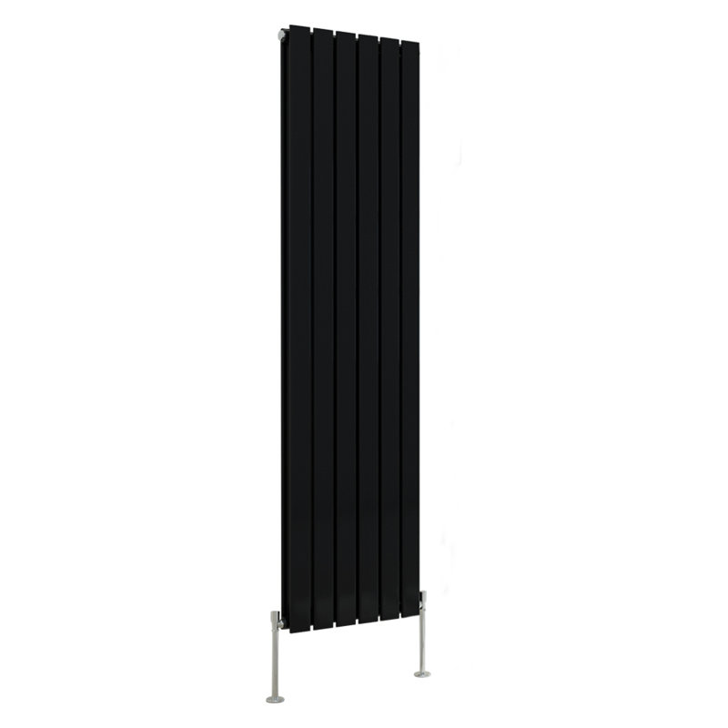 Shonna Vertical Double Flat Panel Radiator, Normal Black, 160cm H x 40.8cm W