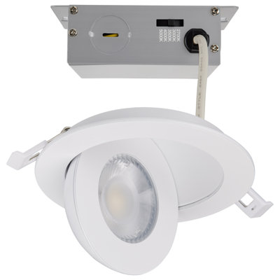 4'' Selectable Color Temperature 9 Watt Dimmable Air-Tight IC Rated LED Canless Recessed Lighting Kit