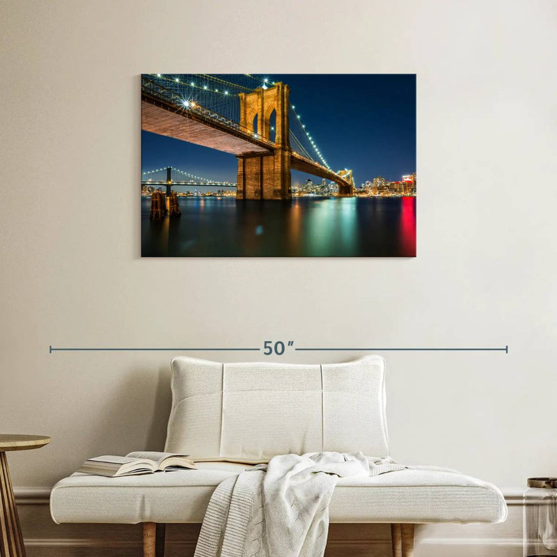 Lilie Brooklyn Bridge Night Lights, 24" H x 36" W