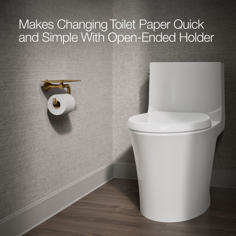 Occasion Toilet Paper Holder With Tray, Gold