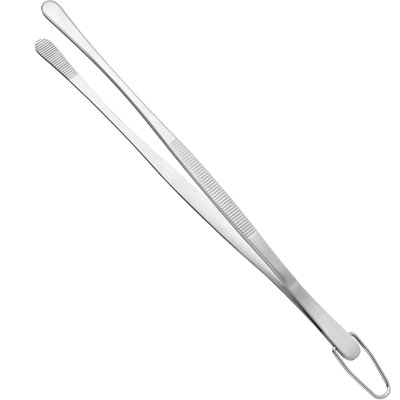 3-Piece 18/8 Stainless Steel Precision Kitchen Tweezer Tongs Set, 8" 10" 12" Non-Slip Food Tweezers for Plating Grilling Cooking