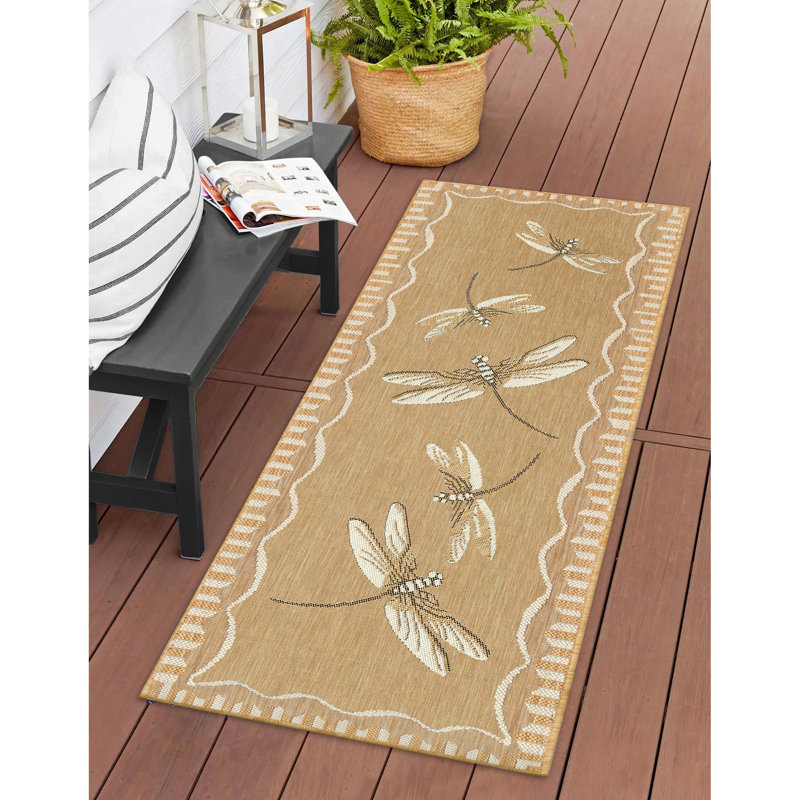 Tapis intérieur / extérieur sable foncé Thorsen, Tapis de couloir 1 pi 11 po x 4 pi 11 po
