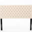 Tête de lit contemporaine tapissier beige pour un grand lit luxueux, taille moderne, revêtement en tissu, assemblage requis-359580569
