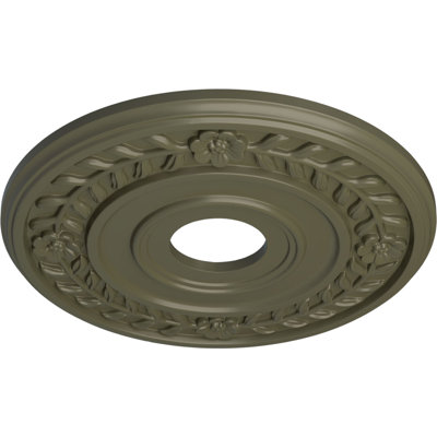 Médaillon de plafond traditionnel Endurathane Kepler, 15 7/8 po x P 1 1/2 po (pour les auvents jusqu'à 3 3/4 po), finition perle noire peinte à la main