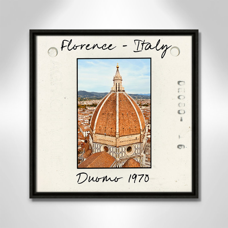 Florence Florence - Reproduction Duomo par Susan Jill, Toile encadrée flottante espresso, H 17,5 po x l 17,5 po x P 2 po