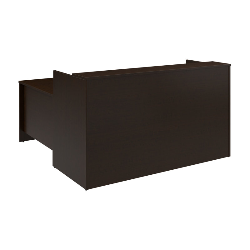 Mocha Cherry L-Shaped Reception Desk with Shelf