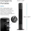 Emperial 31" Tower Fan with Remote Control - Oscillating Bladeless Cooling Fan, Portable 10 Hour Timer, 3 Modes & 3 Speeds - Black