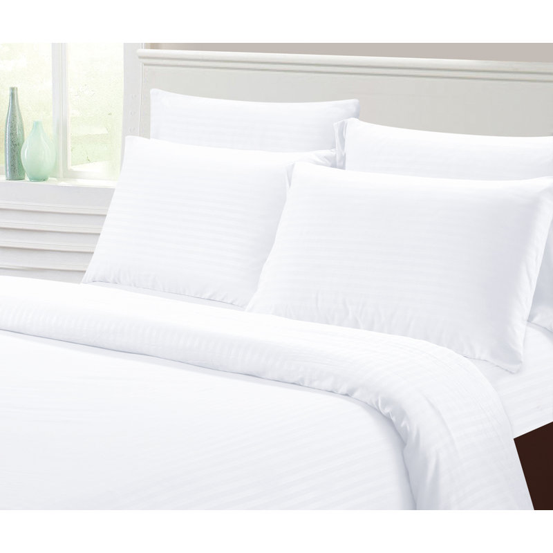 Apthorp Microfiber Striped Sheet Set, Full, White
