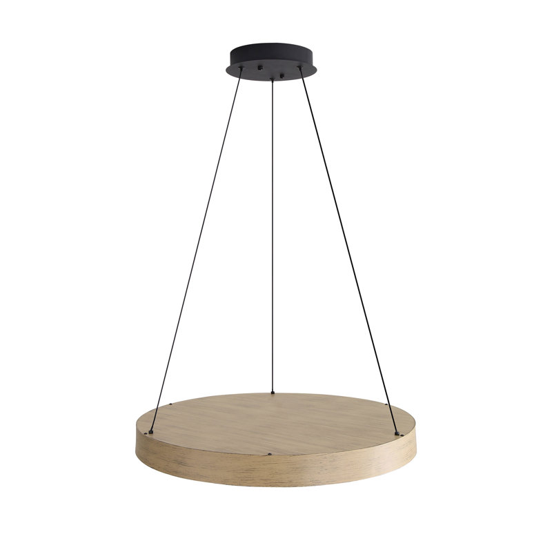 Luminaire suspendu 24 po à DEL Anello, Bois flotté, Gris