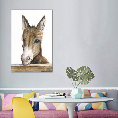 Cute Donkey 1 Piece Wrapped Canvas Painting