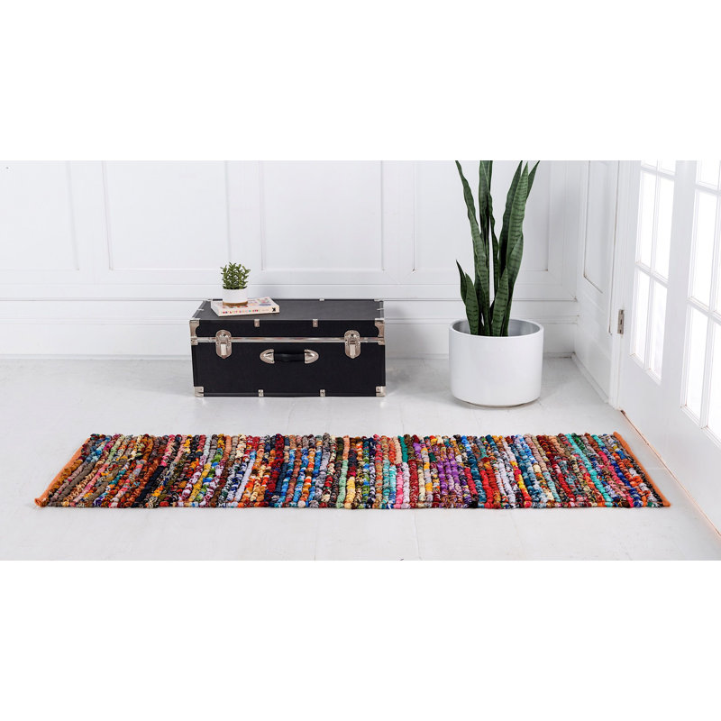 Cotton Southwestern Indoor Rug, Runner 2'2" x 6'