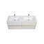 Meuble-lavabo mural 60 po avec lavabo, armoire de rangement flottante avec comptoir en résine de pierre et tiroirs à fermeture en douceur 60 po-114410861