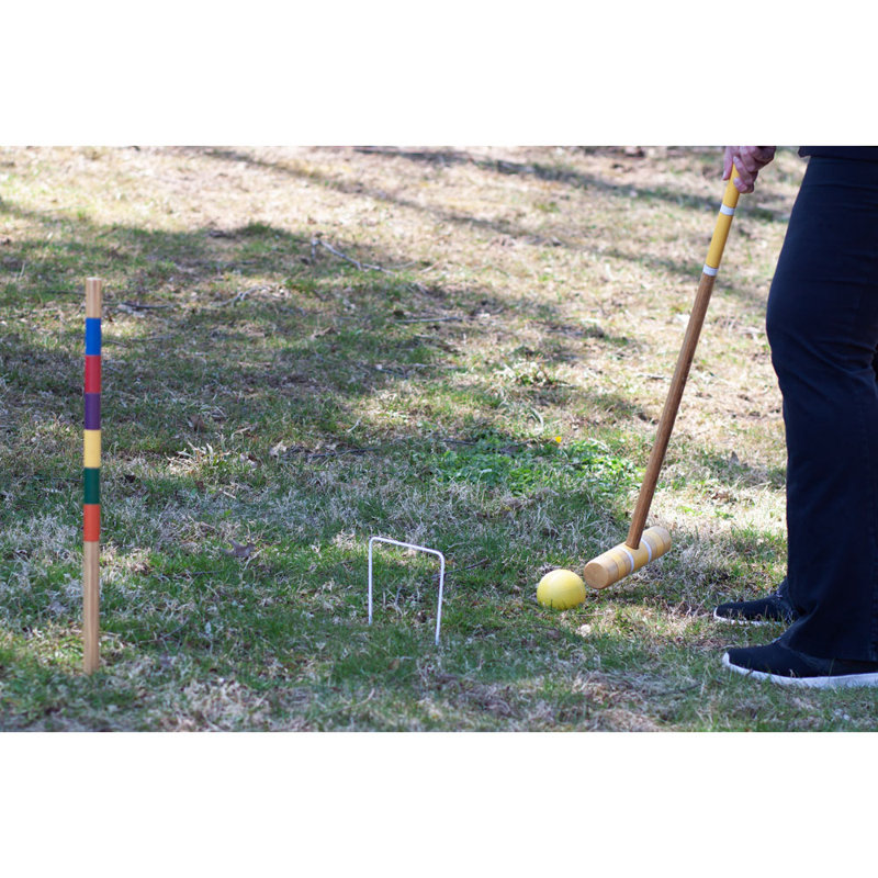 Ensemble de jeu de croquet classique à six joueurs de 30 po avec maillets en bois, balles colorées et sac de transport GSE