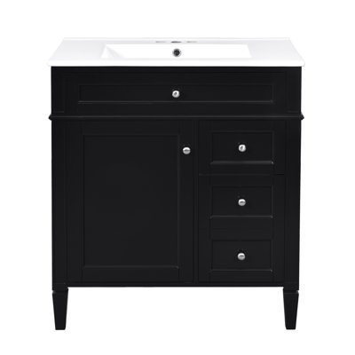 Meuble-lavabo moderne de 30 pouces avec lavabo supérieur et deux tiroirs | Idée de cadeau
