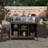Outdoor Kitchen Island, Rolling Bar Cart & Storage Cabinet, Farmhouse Solid Wood Outdoor Grill Table With Stainless Steel Top, Spice Rack , Towel Rack For Kitchen & Barbecue , Dark Brown-283369146