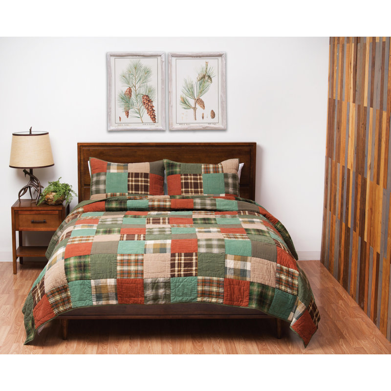Cotton Reversible and Machine Washable, King Quilt + 2 Standard Shams