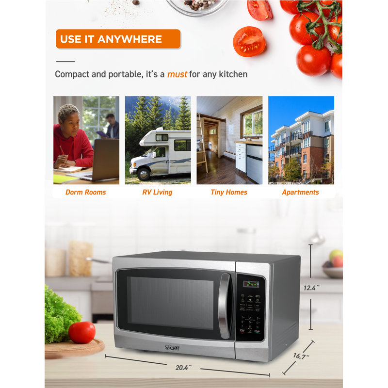 CHM Series Commercial Chef 20.5" 1.3 cu ft. 1000 - Watt Countertop Microwave