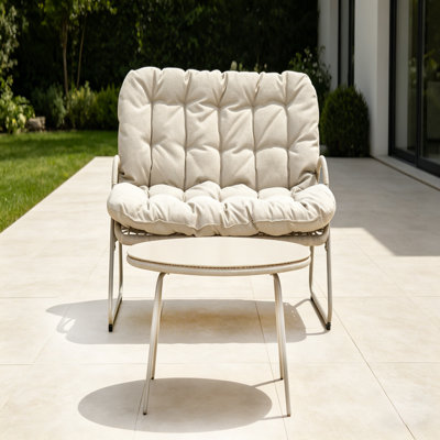 Premium Outdoor PE Rattan Double Chair with Metal Frame – Ultimate Comfort & Durability for Your Patio