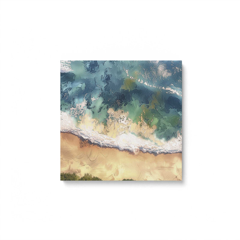" Aerial Shoreline " Print, Wrapped Canvas, 16" H x 16" W x 1.25" D