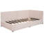 Lit de jour en tissu de lin beige avec cadre de lit simple et 2 tiroirs - aucun sommier requis, rangement polyvalent pour la décoration de la chambre à coucher dans le revêtement requis-1926260906