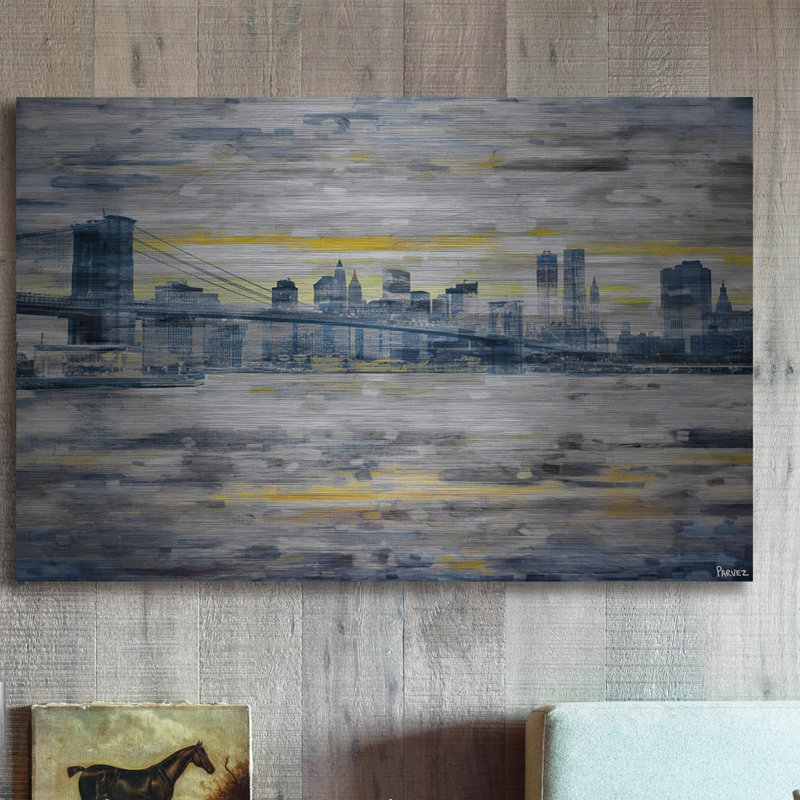 "from across the water" par parvez taj-impression sans cadre sur métal, 40" H x 60" L x 1,5" D