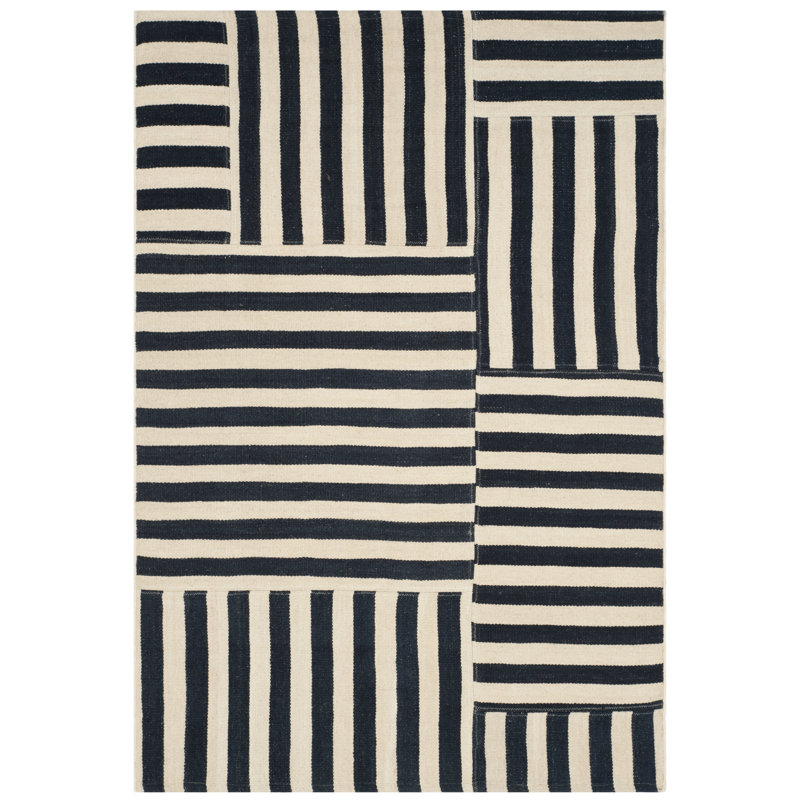 Ralph Lauren Canyon Stripe Patch Wool Striped Rug, Rectangle 4' x 6'